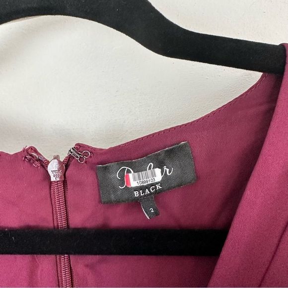 Parker Black Rosie Silk Maxi Ruffle Maroon Dress - Picture 11 of 13